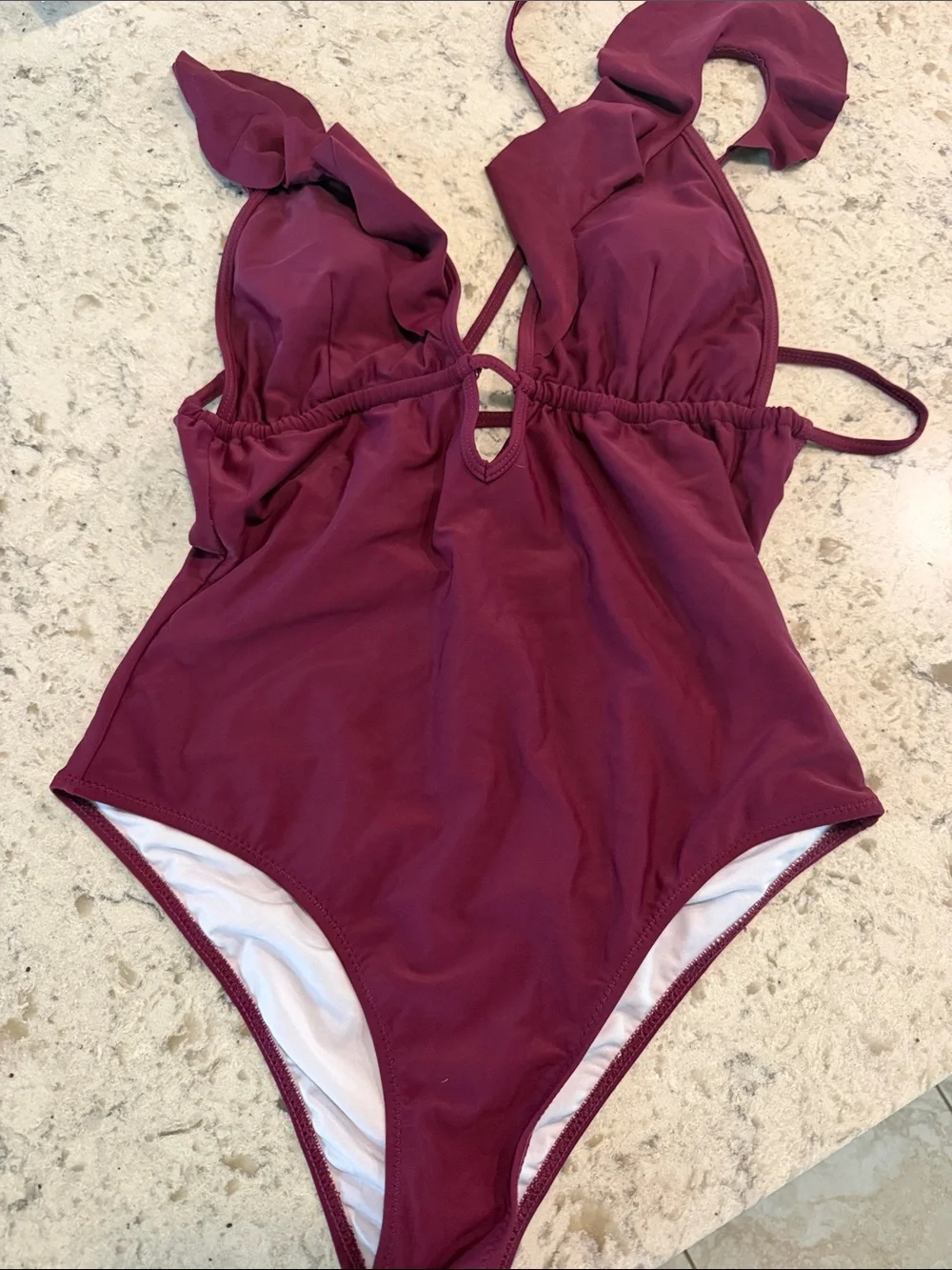 Women’s One-Piece Swimsuit in Deep Burgundy